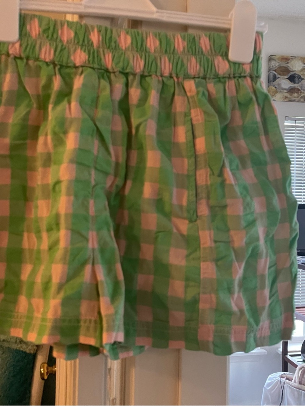 Free People Exotic Lime Combo Gingham Skirt